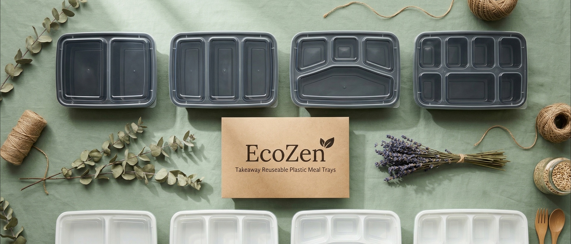 Takeaway Reuseable Plastic Meal Trays
